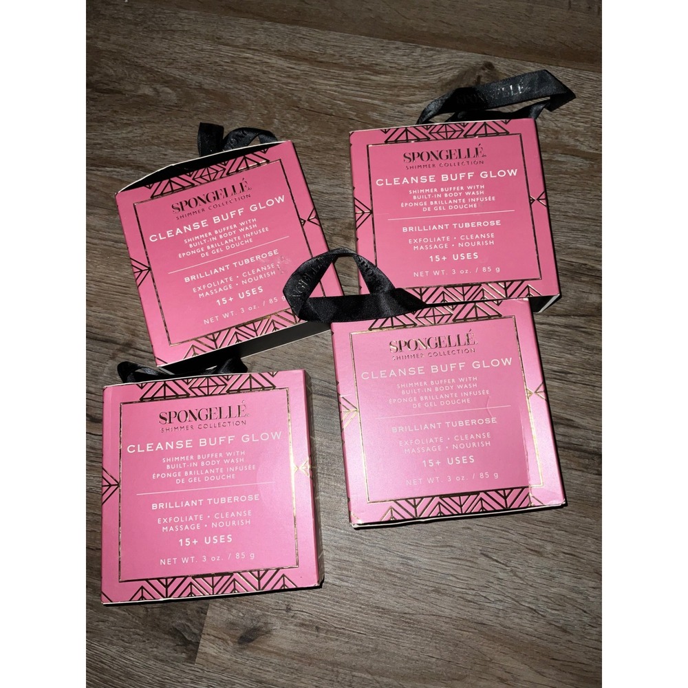 Spongelle Cleanse Buff Glow Shimmer Collection Brilliant Tuberose 4 Pack